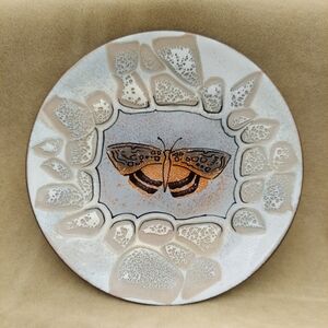 Rare Underwing Moth Norman Brumm Copper Enamel Plate